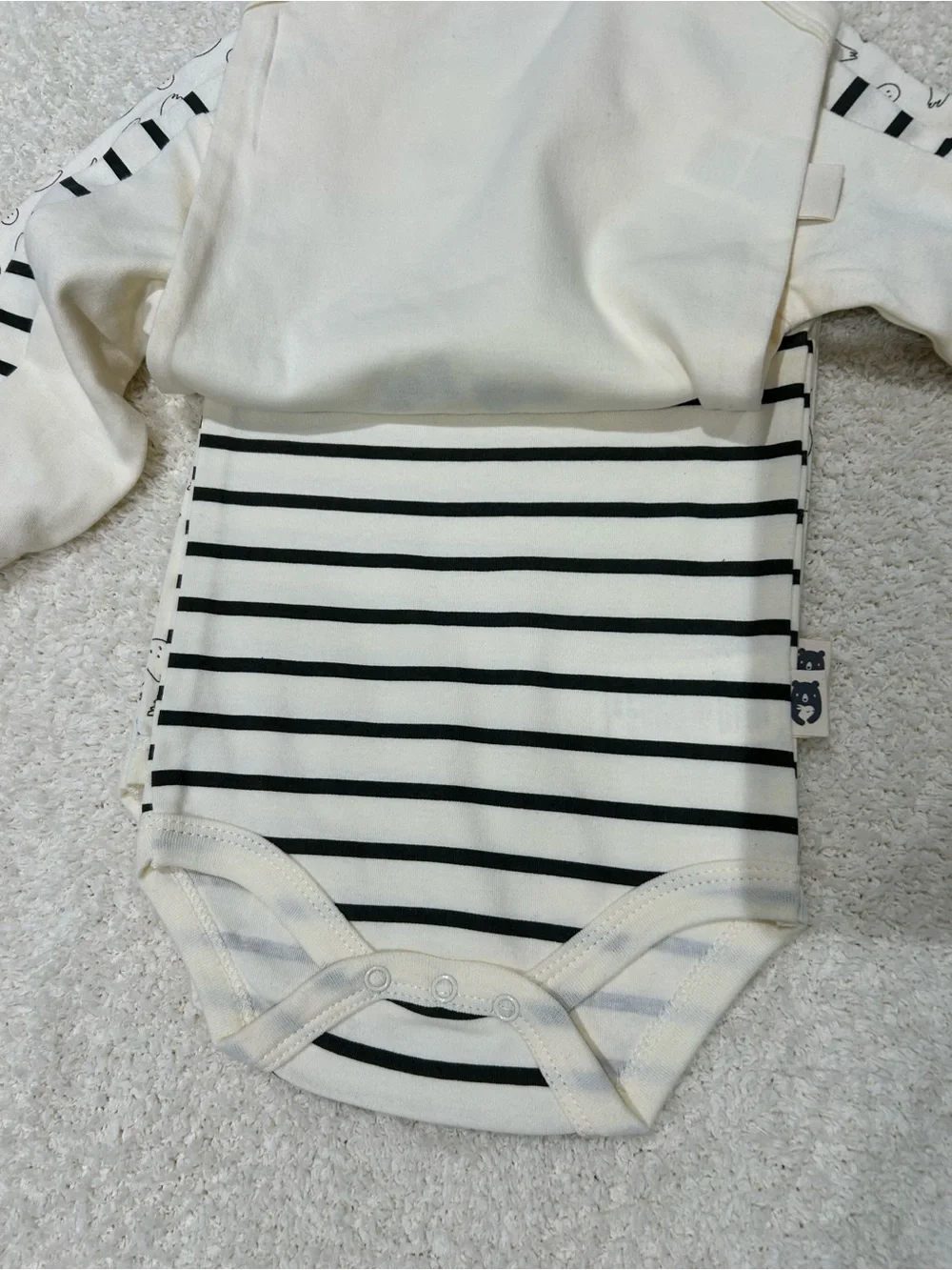 Rabbit Bear Halloween Ghost Baby Onsie Set Of 3 Organic Cotton Sz 6-9 Month NWT